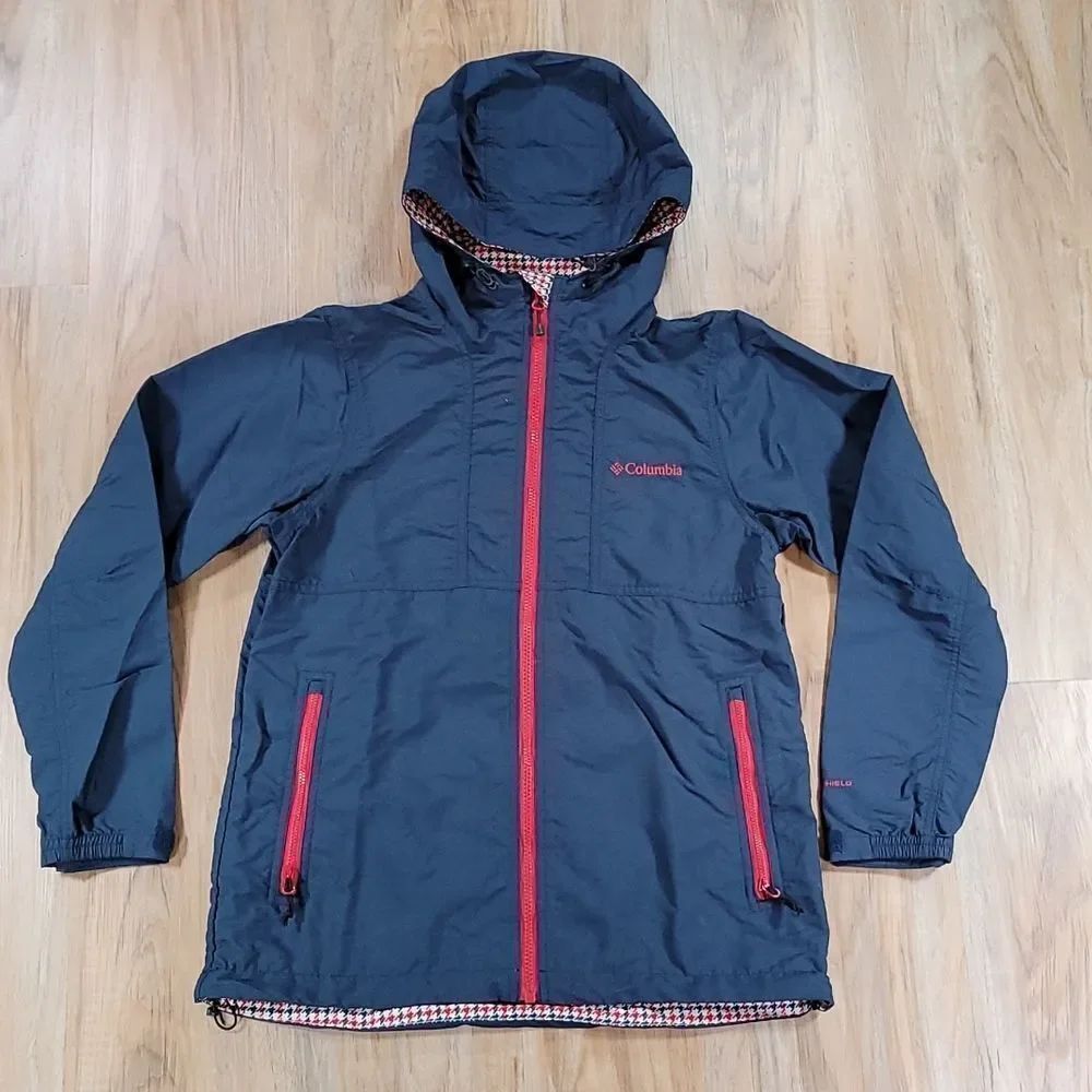 🔸️Columbia Blue Omni-Shield Hooded Windbreaker Jacket Medium
